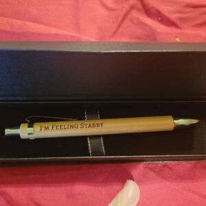 Unique Funny Personalized Pen "I'm feeling stabby" lazer engraved pen with box